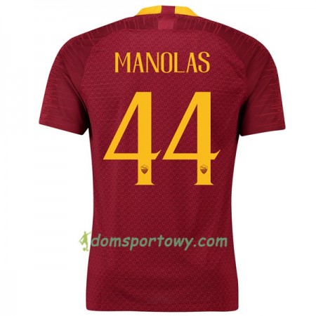 Koszulka AS Roma Manolas 44 Domowe Koszulki Piłkarskie 2018-2019 Krótki Rękaw